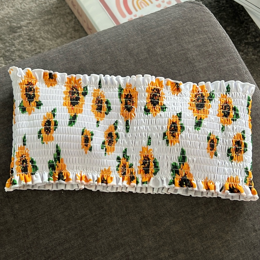 Zaful sunflower bikini tube top